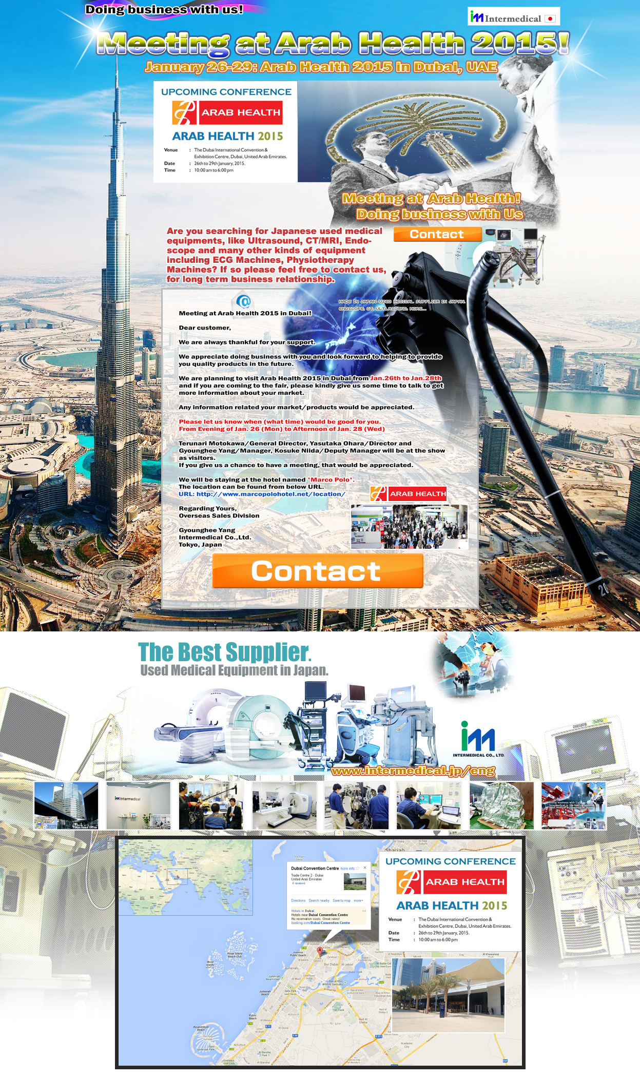 Meeting at Arab Health 2015! Jan.26th to Jan.29th 2015,Dubai